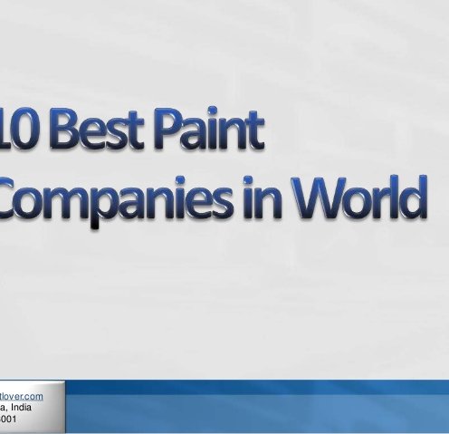 10 Best Paint Companies in