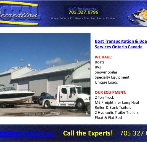 Boat Transportation Services