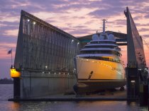 Azzam Yacht in the evening