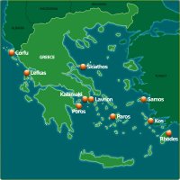 Greece Yacht Charter Map