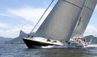 deluxe cruising boat Pink Gin cruising off Rio with Corcavado as stunning backdrop - picture credit to Fred Hoffmann 2012